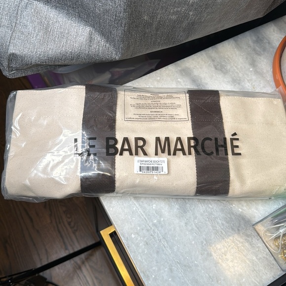 Le Bar Marche Limited Edition Canvas Beach Tote - Picture 2 of 2